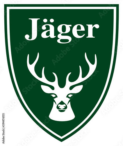 Jäger Schild Aufkleber Vorlage