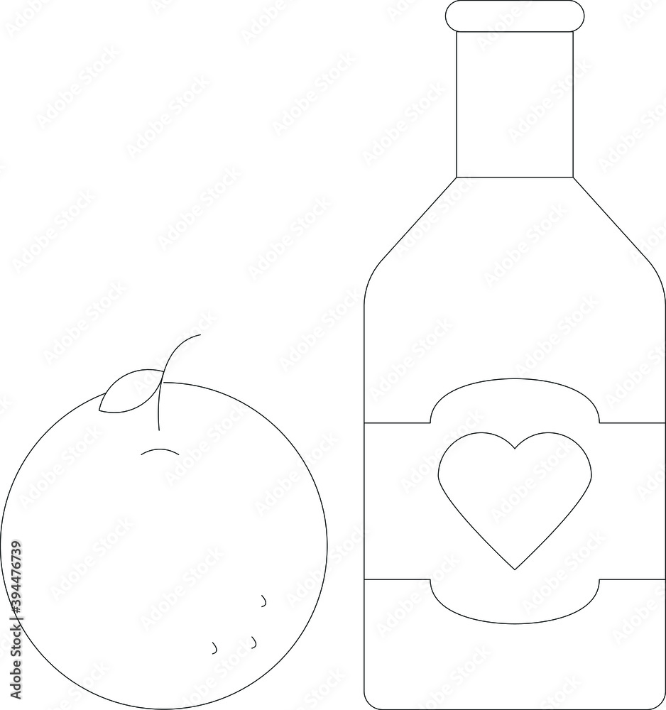 Drinks line icon for bottle and wine Drinks line icon for bottle and wine
