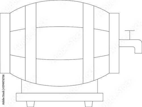 Drinks line icon for beer drum and drink