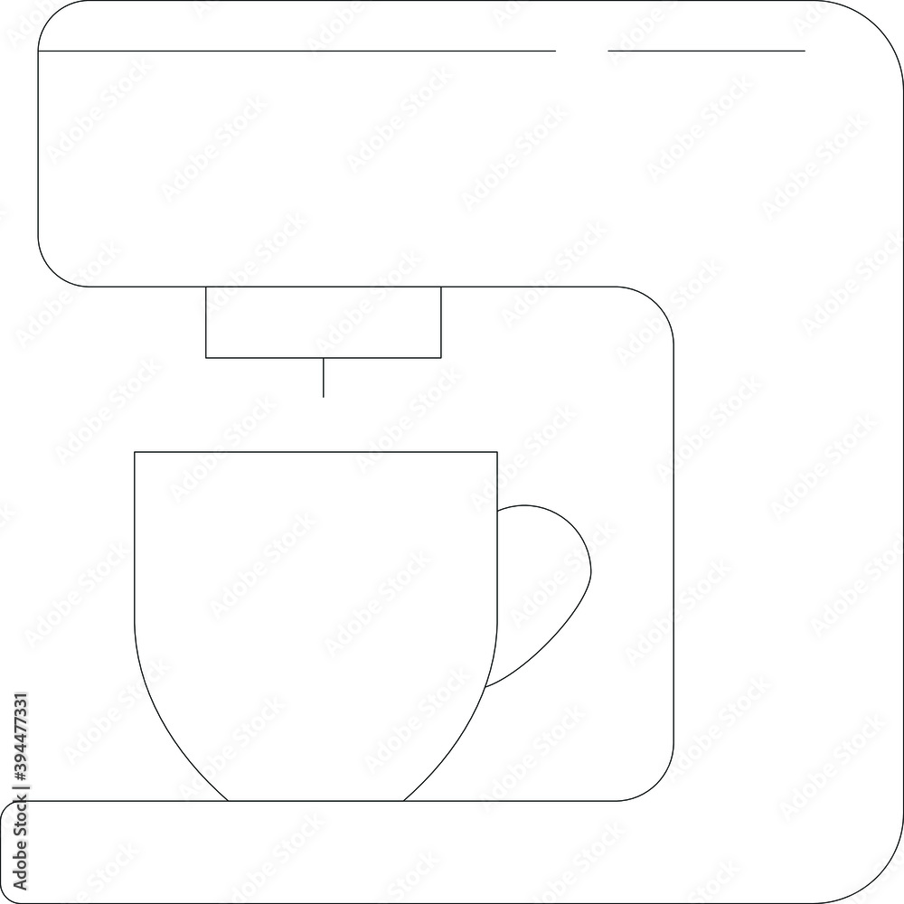 Drinks line icon for coffee maker and cup Drinks line icon for coffee maker and cup
