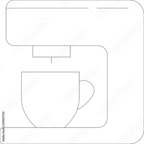 Drinks line icon for coffee maker and cup
