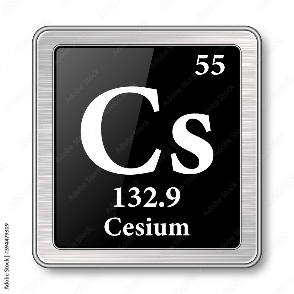 The periodic table element Cesium. Vector illustration