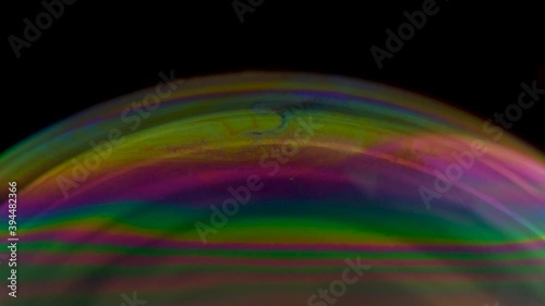Стоковое видео

multicolored iridescence of paint on the surface of a soap bubble. abstract multi-colored planet.