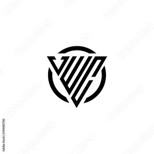 Initial letter VWC triangle logo monogram simple modern vector