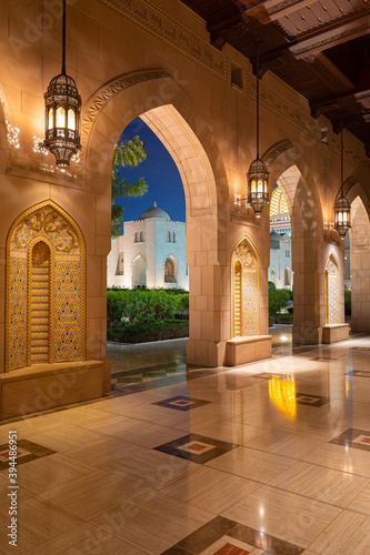 courtyard of the mosque  Muscat  Oman