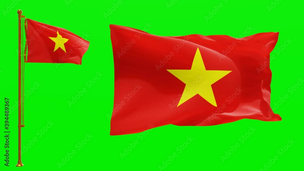 Flags of Vietnam with Green Screen Chroma Key High Quality 4K UHD 60FPS Flags of Vietnam with Green Screen Chroma Key High Quality 4K UHD 60FPS
