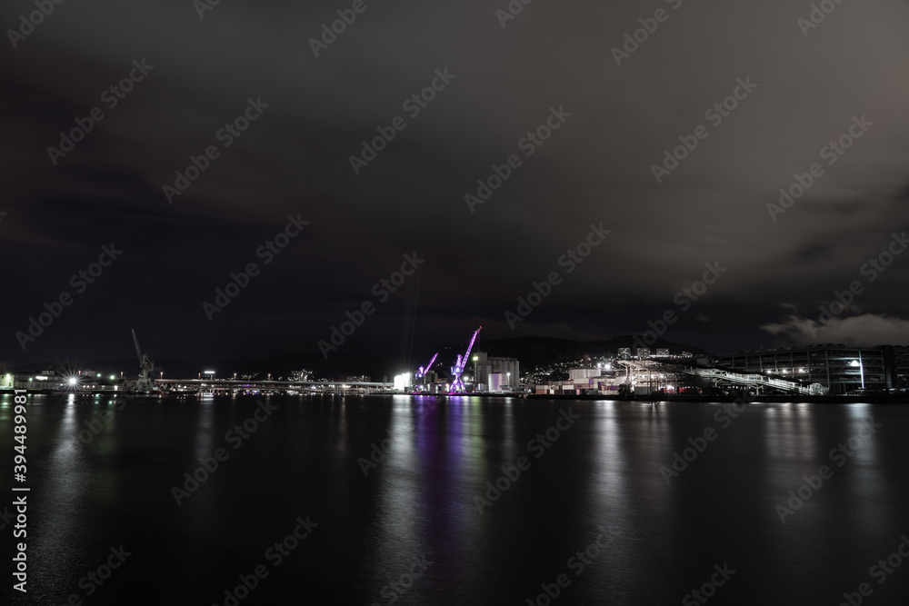 Obraz premium Drammen city night view in Norway.