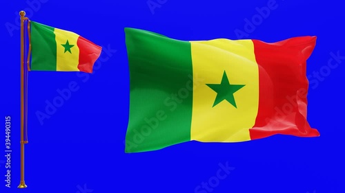 Flags of Senegal with Green Screen Chroma Key High Quality 4K UHD 60FPS photo