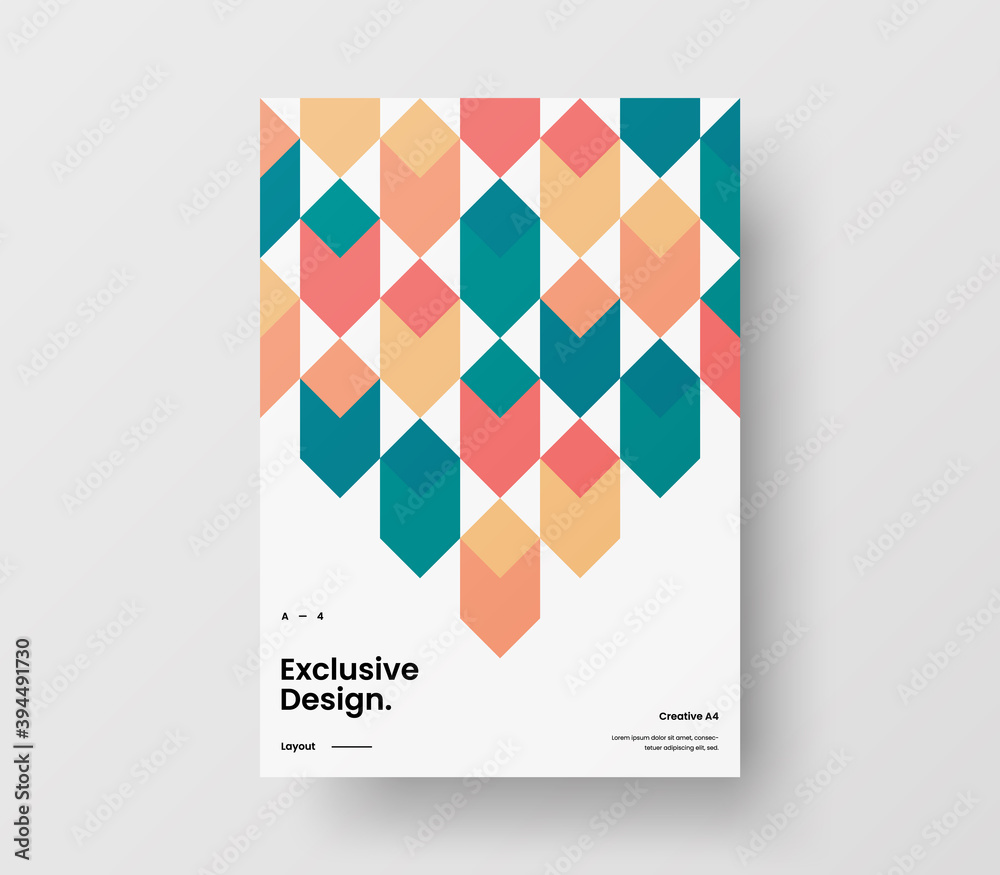 Fototapeta premium Abstract corporate identity report cover. Geometric vector business presentation design layout. Amazing company illustration brochure template.