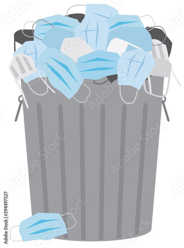 Masks in Garbage Can