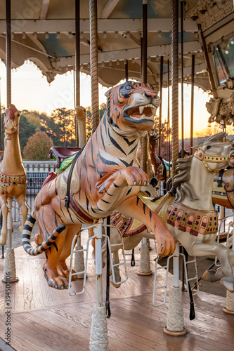 Outdoor Carousel in the Autumn