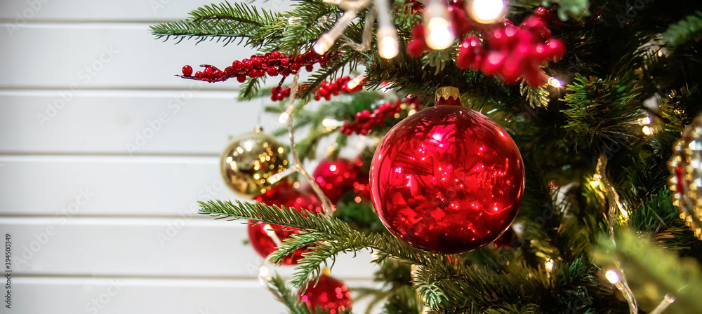 Christmas lights. Boke of blue and yellow spots. Defocused Image Of Illuminated christmas tree. Copyspace Christmas lights. Boke of blue and yellow spots. Defocused Image Of Illuminated christmas tree. Copyspace