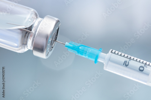syringe with anti covid vaccine