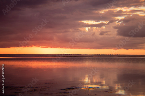 sunset over the lake © steven