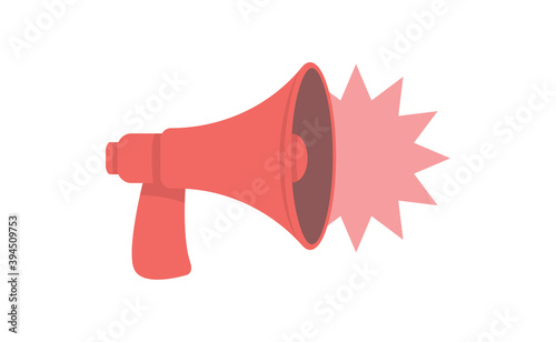 Megaphone, Loudspeaker cartoon vector illustration. Alert and announcement symbol.