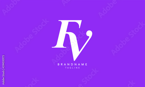 Alphabet letters Initials Monogram logo FV, VF, F and V