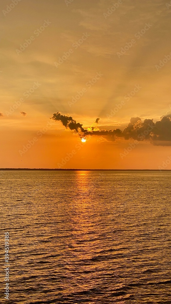 Sunset at Black River in Manaus. Amazonas - Brazil.