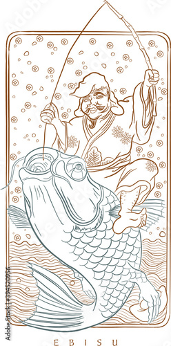 japanese ukiyoe style of ebisu