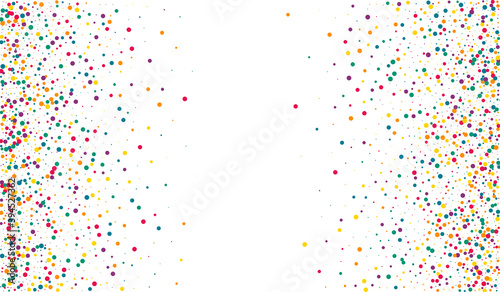 Rainbow Confetti Transparent White Background. 