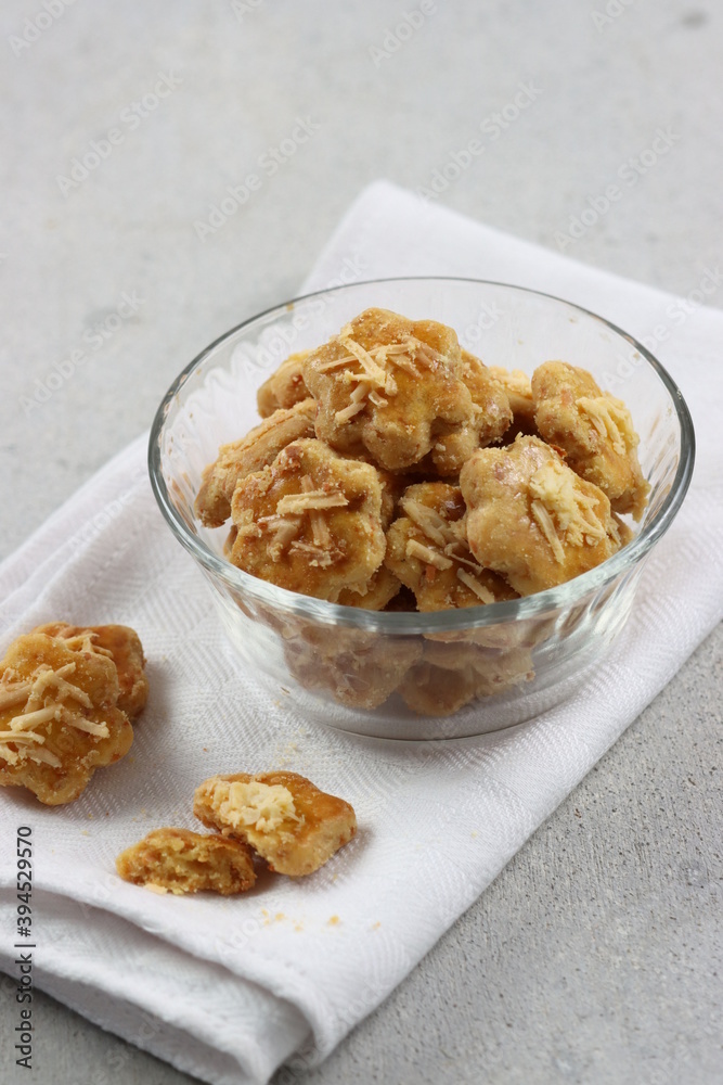 Kastengel or Dutch-Indonesian cookies is the name of cheese cookies which usually served every Eid Mubarak in Indonesia. The taste is salty. Kastengel or Dutch-Indonesian cookies is the name of cheese cookies which usually served every Eid Mubarak in Indonesia. The taste is salty.