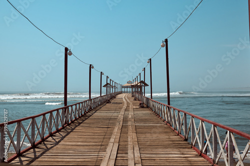 Muelle de la playa de Huanchaco en Trujillo - Perú photo