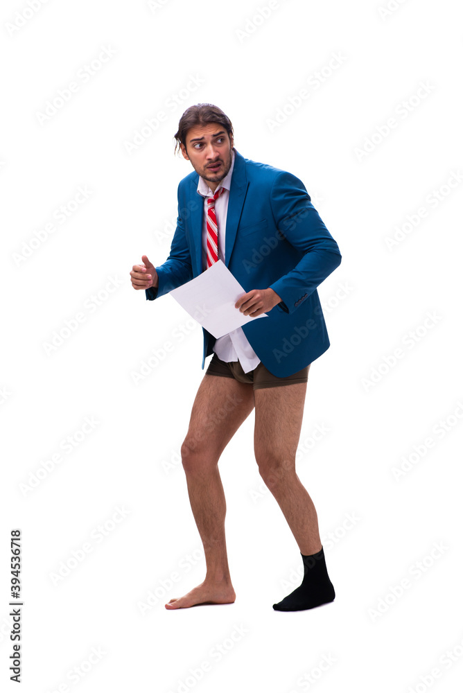 Young man with paper in unemployment concept Young man with paper in unemployment concept