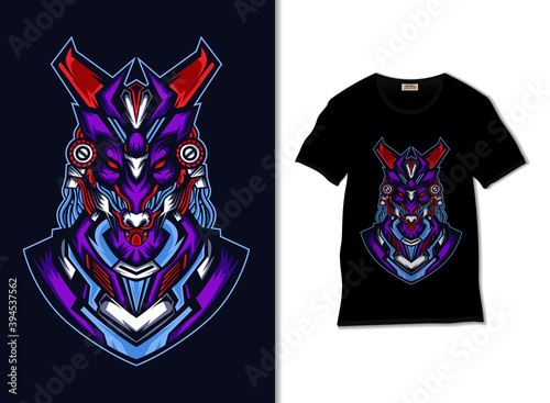 Anubis head vector. Anubis mecha illustration for t shirt design