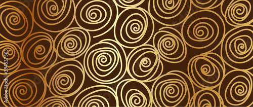 Gold and Luxury pattern design with abstract shape and golden line arts texture. Modern wallpaper design for print, cover, wall art, fabric and banner background.