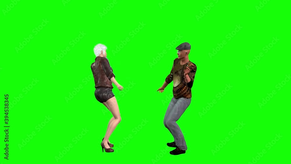 3d animation of a young avatar man and woman dancing happily together. 3d animation of a young avatar man and woman dancing happily together.