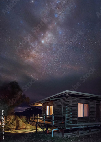 Cabin under Milky Way