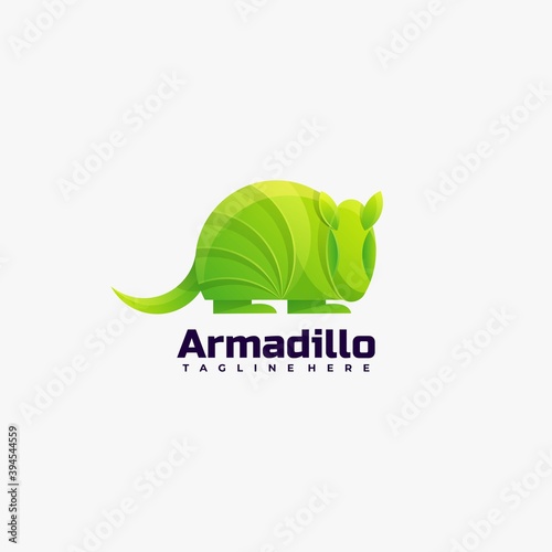 Vector Logo Illustration Armadillo Gradient Colorful Style.