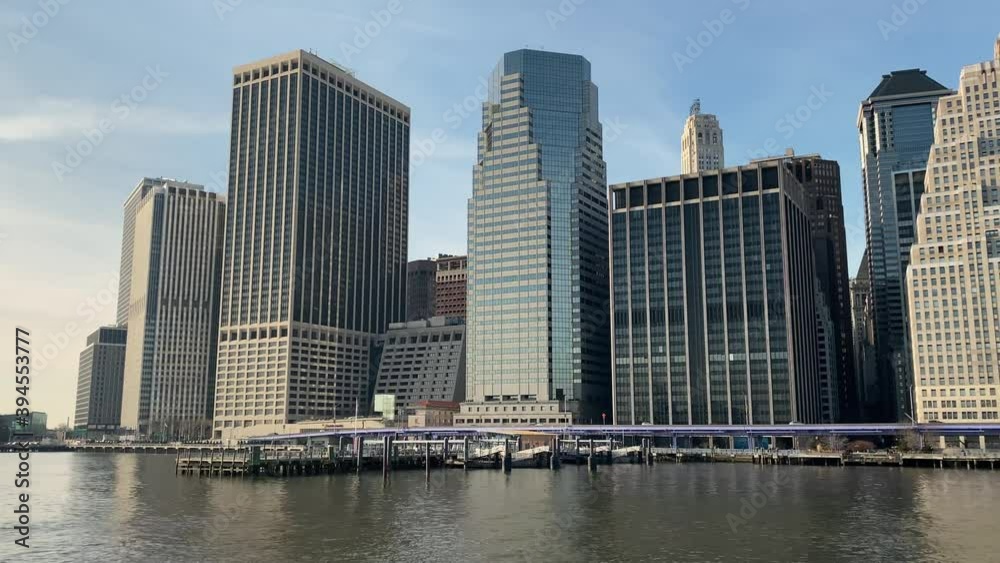 Lower Manhattan view from East River Lower Manhattan view from East River