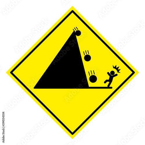 illustration of beware of falling rocks
