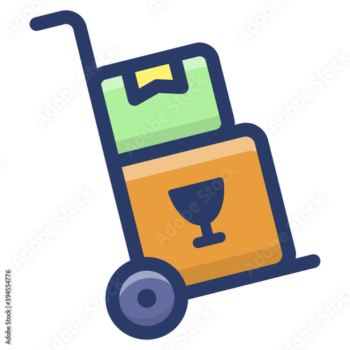 Luggage Cart Vector 