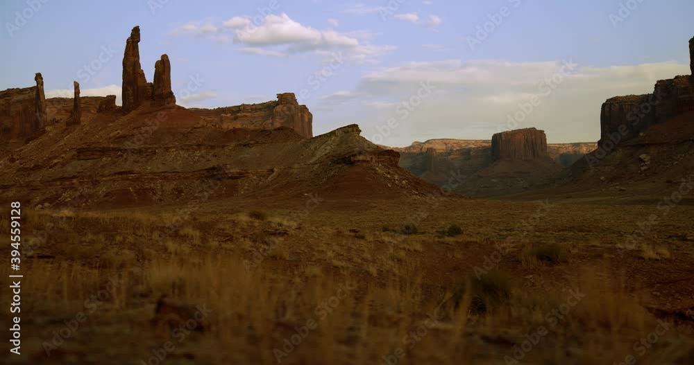 Sliding panorama of desert landscape