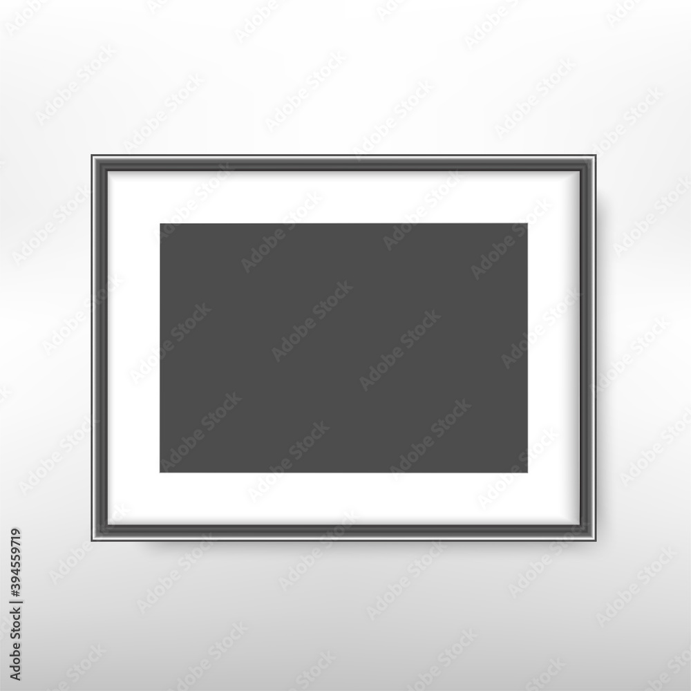 Black picture frame. Realistic empty black picture frame mockup. Vector Black picture frame. Realistic empty black picture frame mockup. Vector