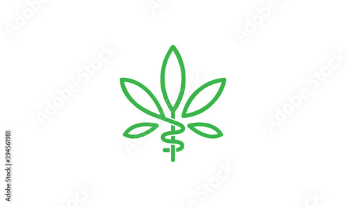Creative Vector Illustration Logo Design. Cannabis Hemp Logo Concept.