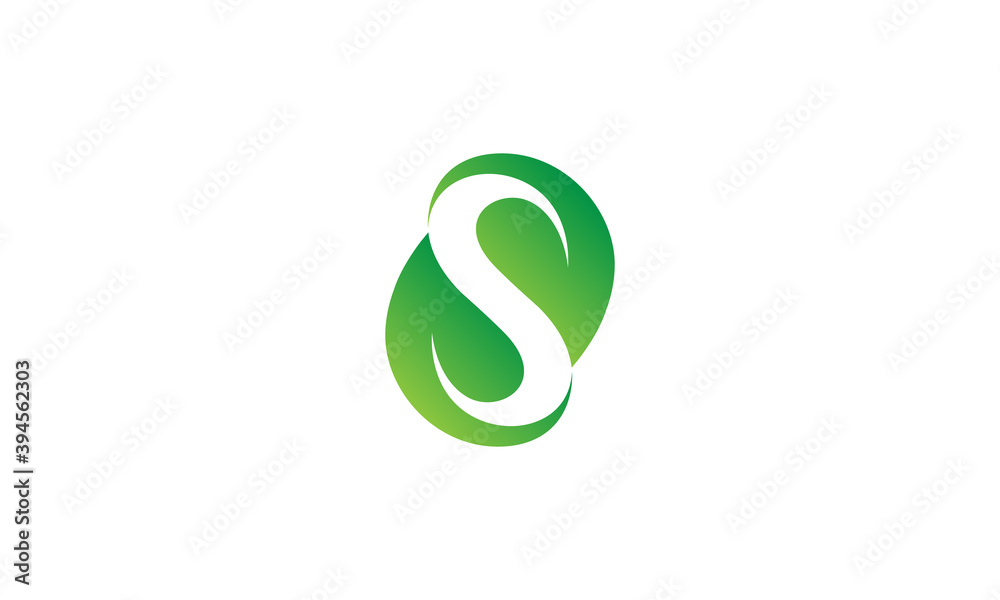 Creative Vector Illustration Logo Design. Combining Leaves and Initial Letter S Logo Concept.