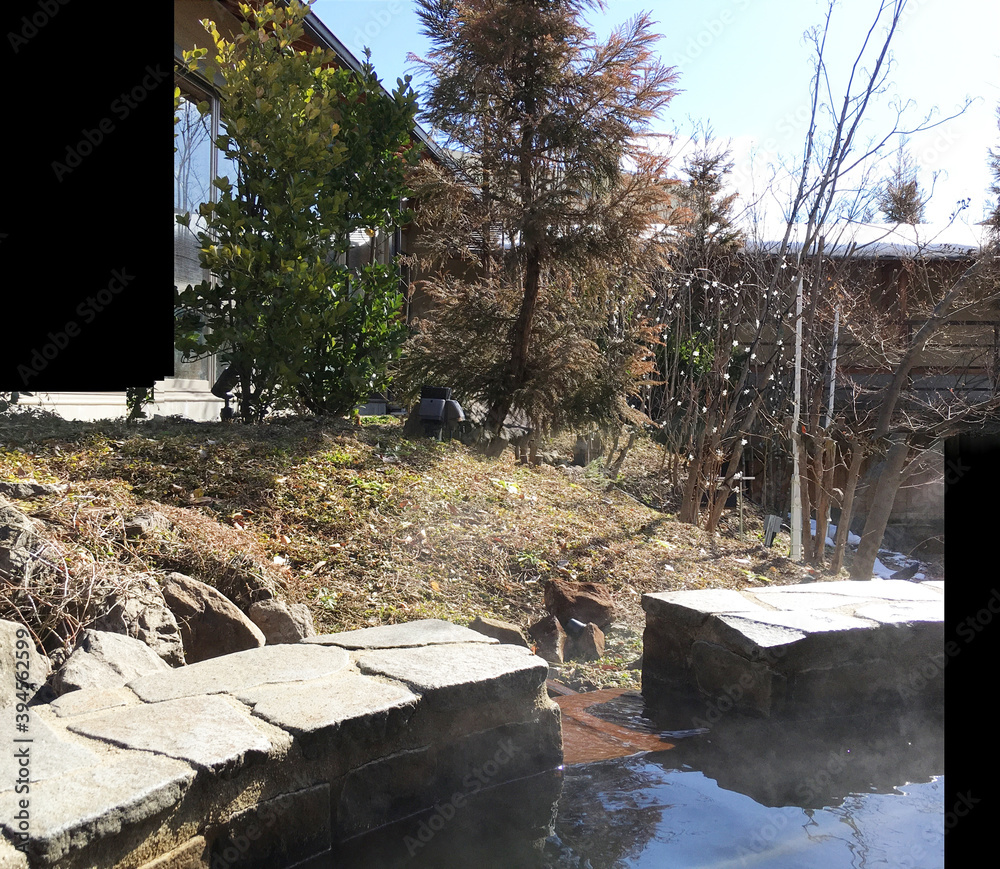 Obraz premium 日本の秘湯の露天風呂