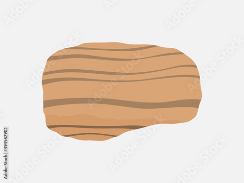 Brown layered sandstone specimen illustration. Sedimentary rock sample.