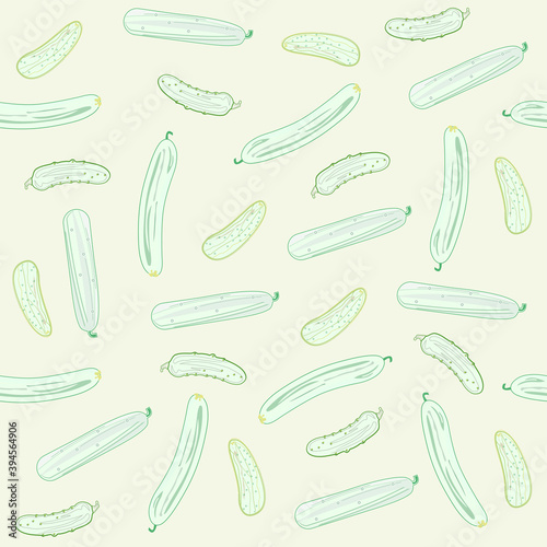 Cucumbers and pickles seamless pattern