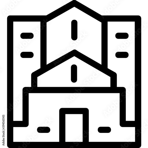 
Building Line Vector Icon
