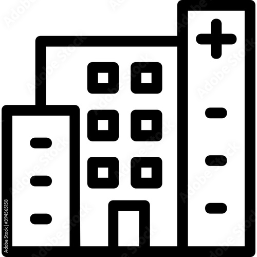 
Hospital Line Vector Icon
