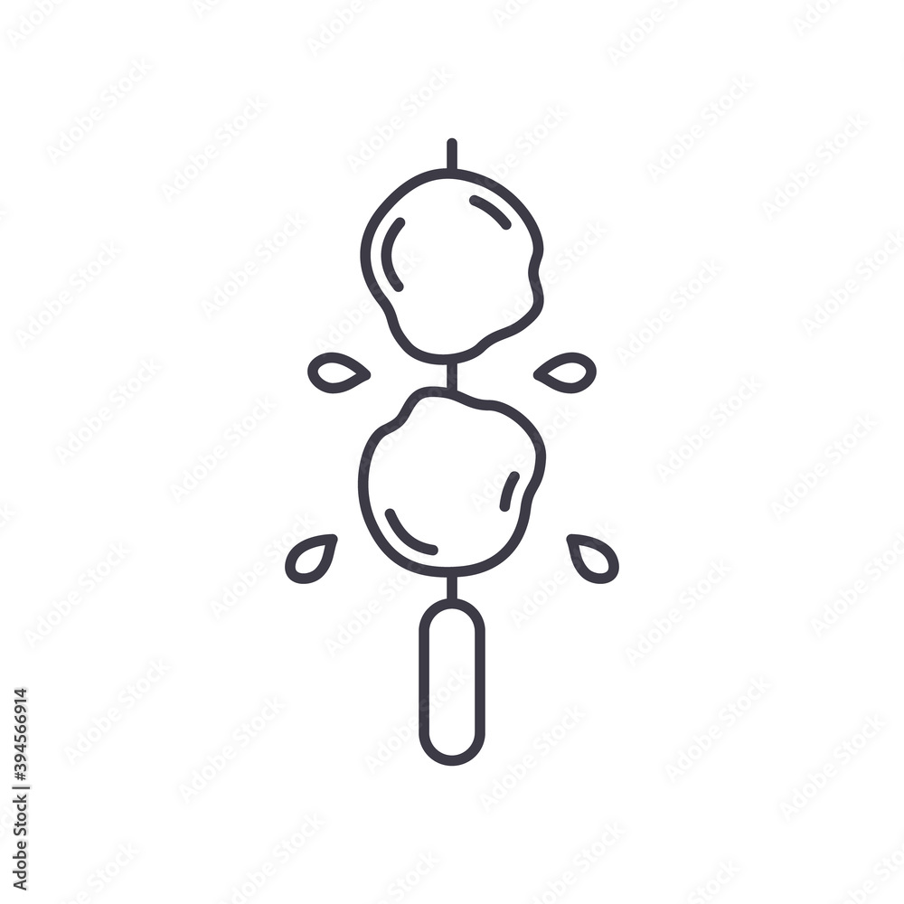 Meat ball icon, linear isolated illustration, thin line vector, web design sign, outline concept symbol with editable stroke on white background. Meat ball icon, linear isolated illustration, thin line vector, web design sign, outline concept symbol with editable stroke on white background.