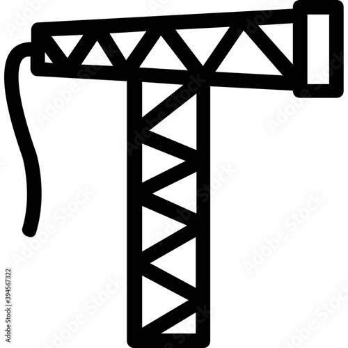 
Crane Line Vector Icon
