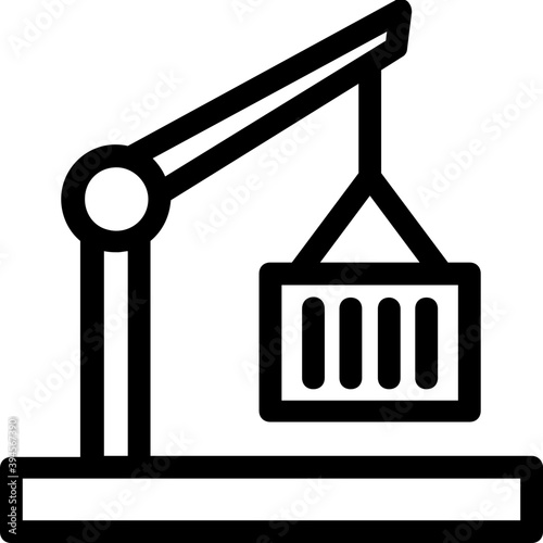 
Crane Line Vector Icon

