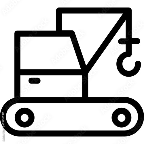 
Crane Line Vector Icon
