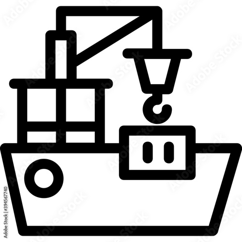 
Crane Line Vector Icon
