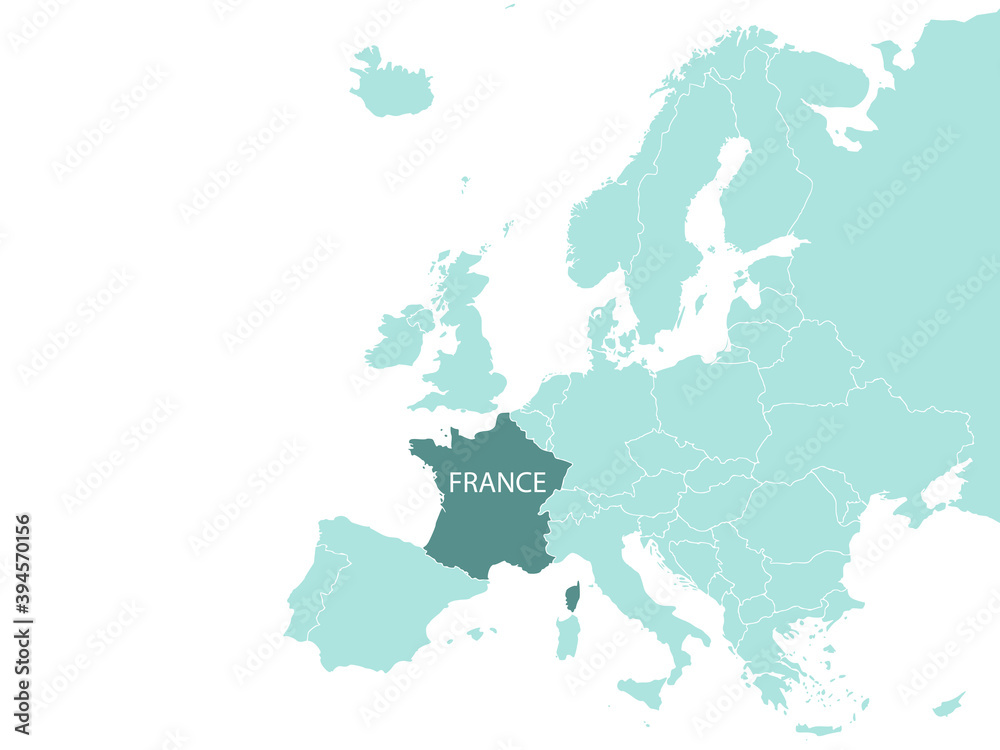 France on Europe map vector. Vector illustration.