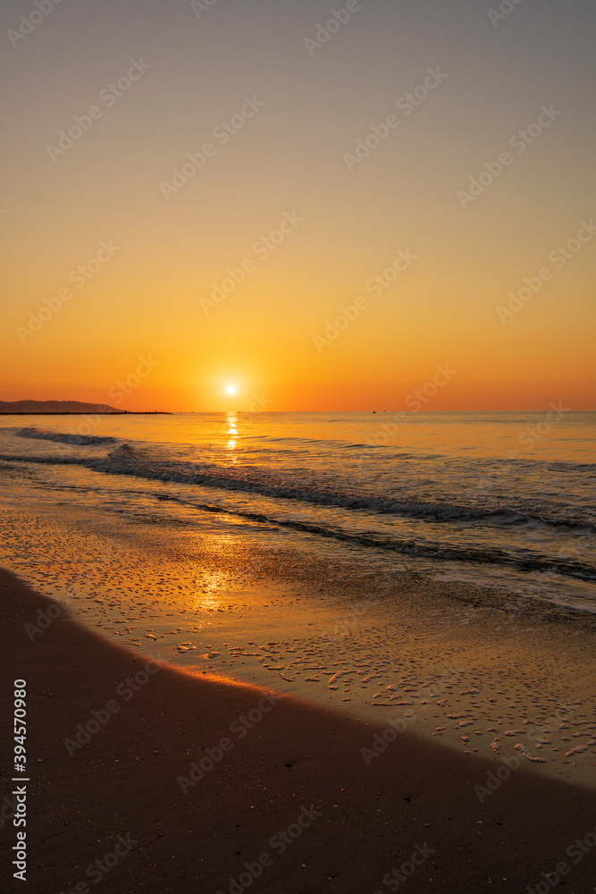 A peaceful sunrise on a beach on the Costa Azahar